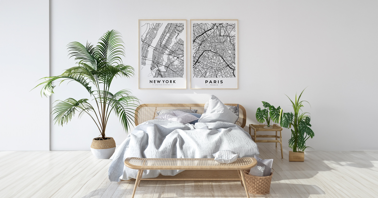 czarno biały plakat z mapą miasta