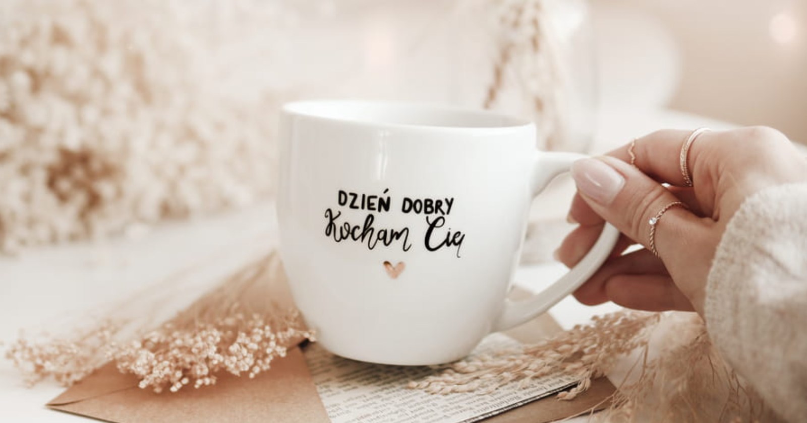 kubek na walentynki z napisem kocham cię