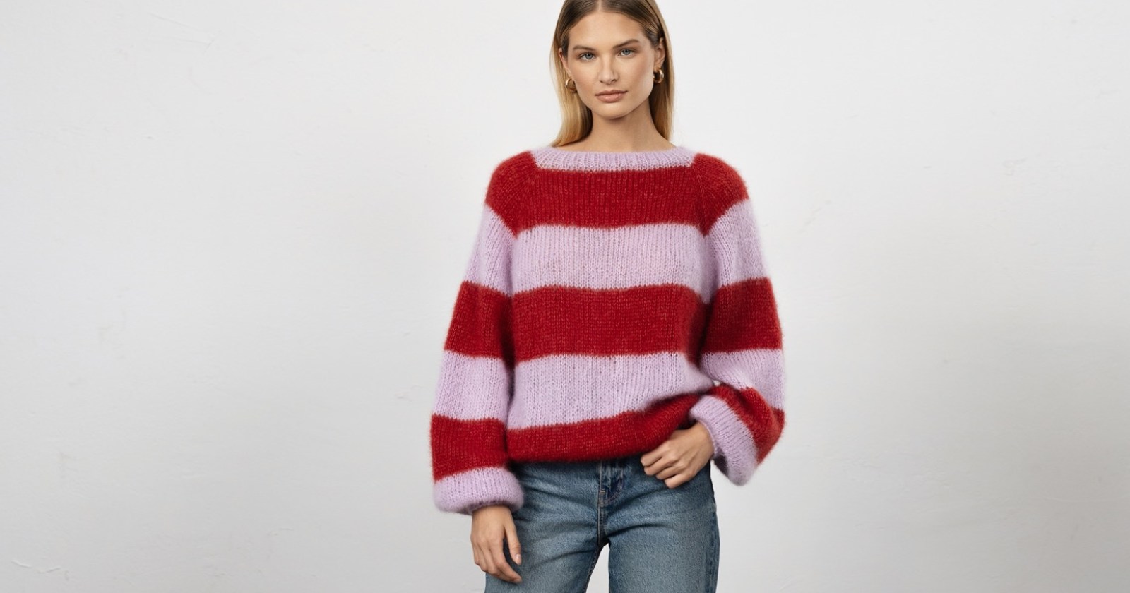 sweter damski w paski na jesień