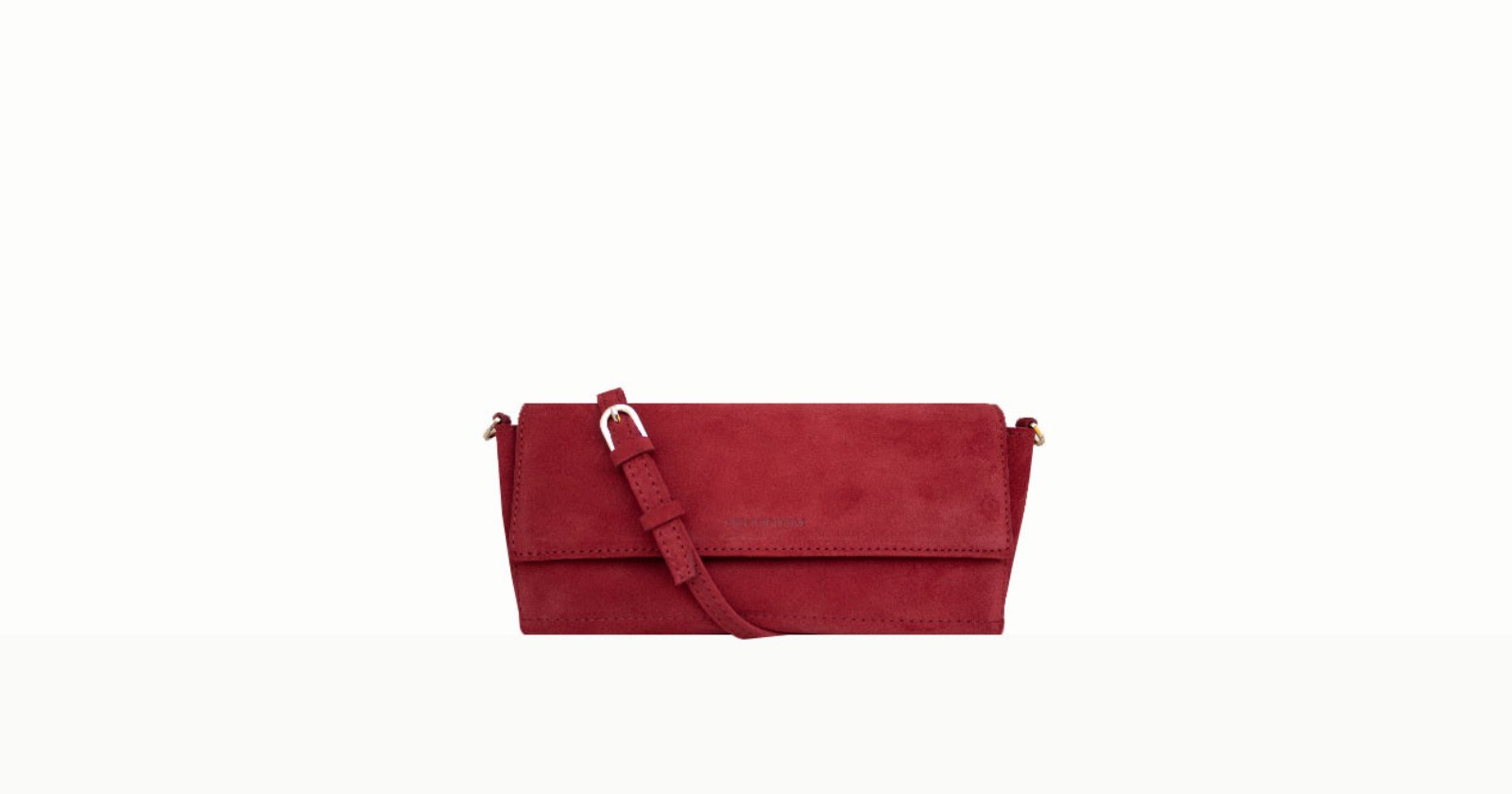 elegancka zamszowa kopertówka w kolorze malinowym 