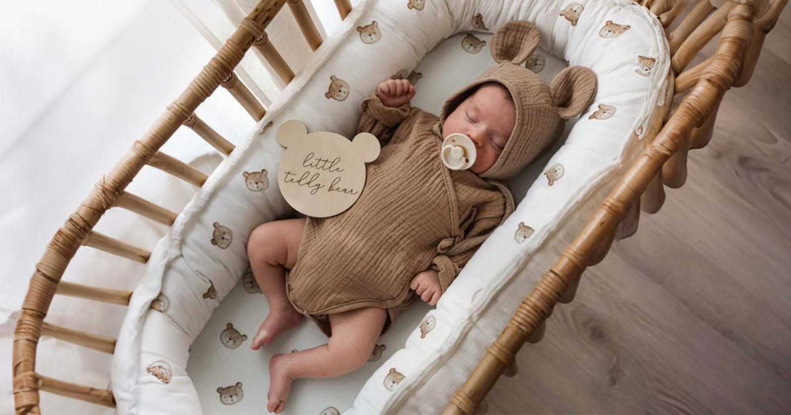 Kokon niemowlęcy muślinowy Teddy