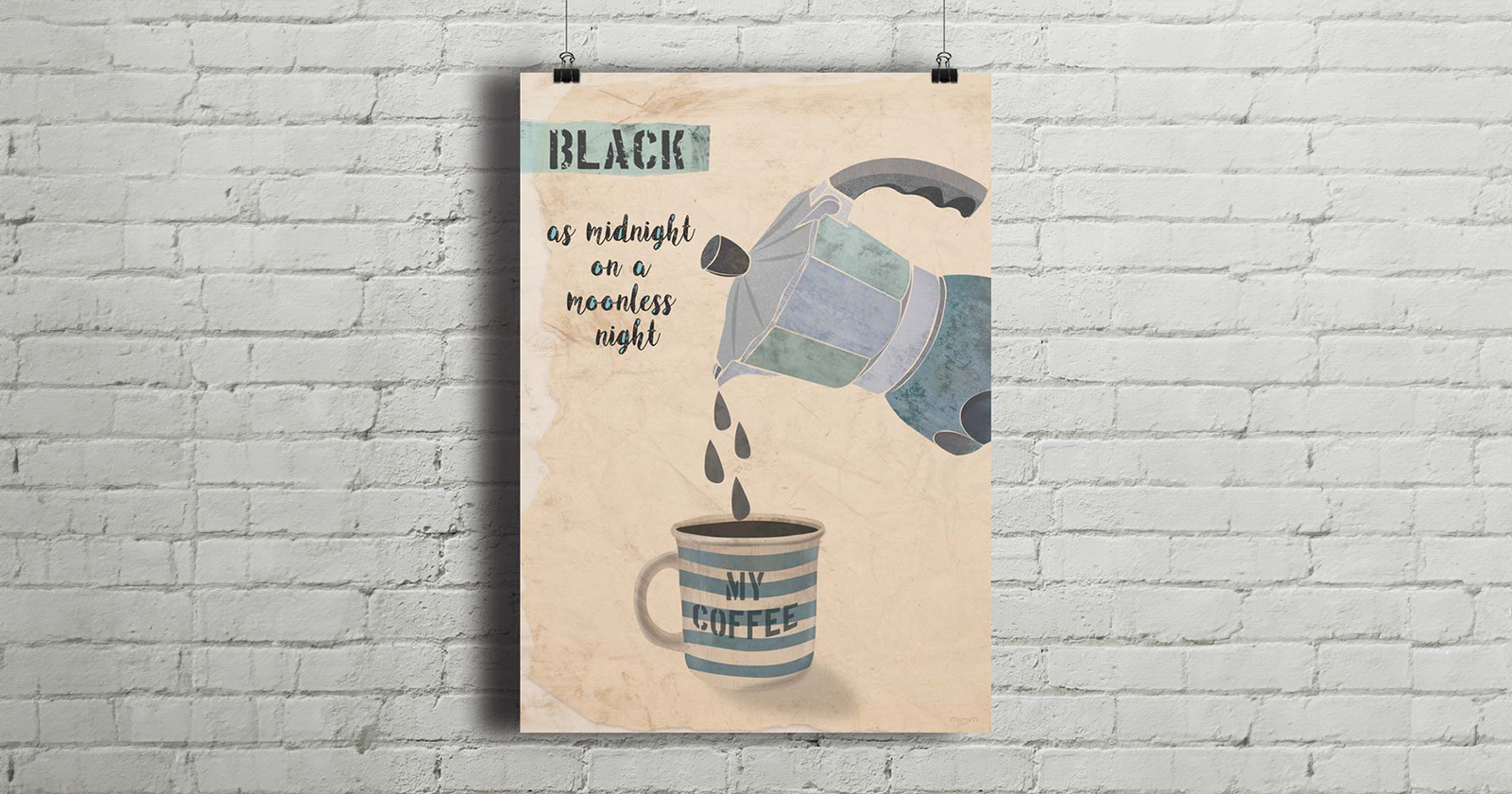 Plakat w stylu vintage dla wszystkich, którzy nie wyobrażają sobie dnia bez kawy
