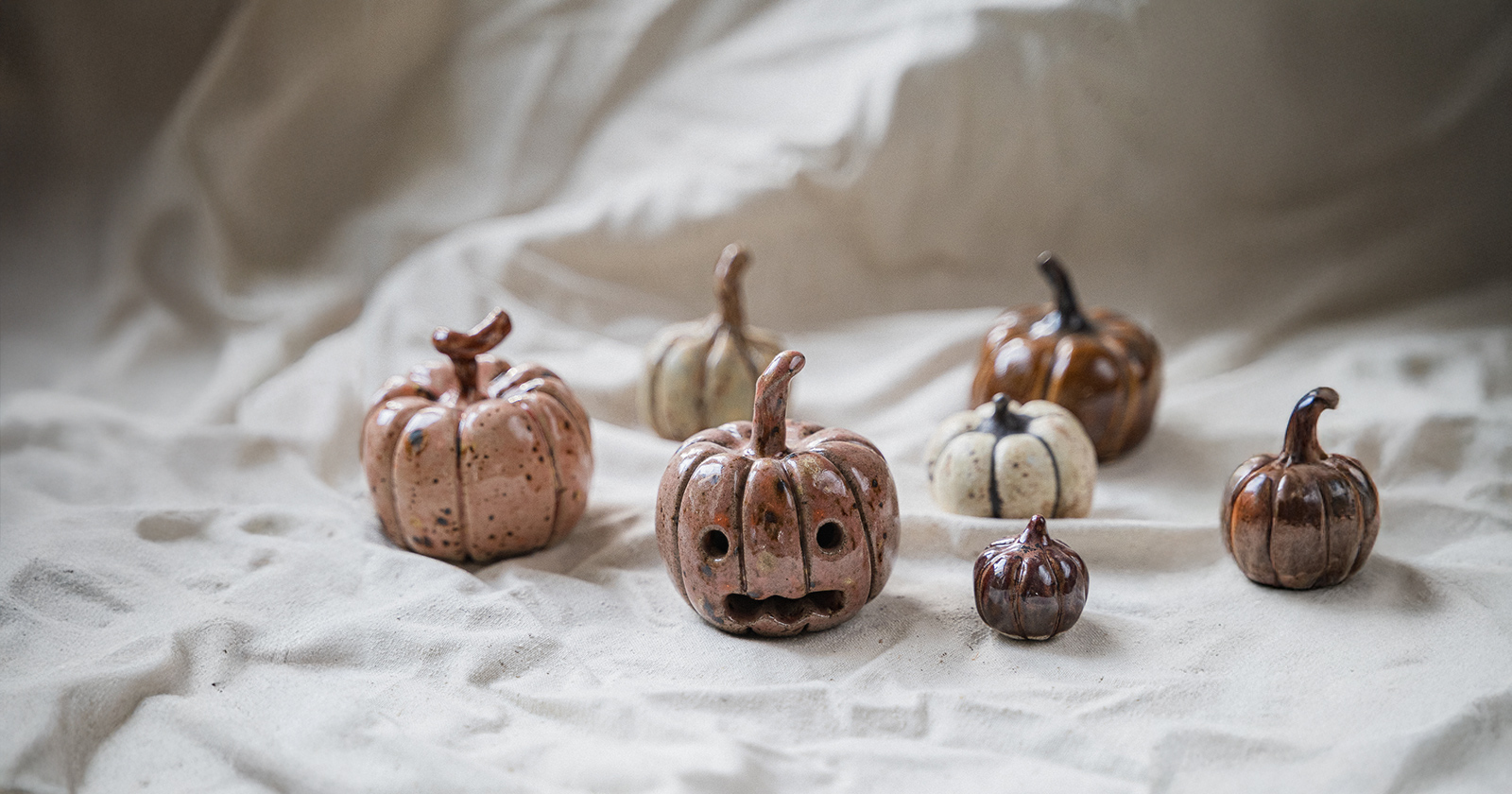 Ceramiczne figurki dynie wykonana ręcznie