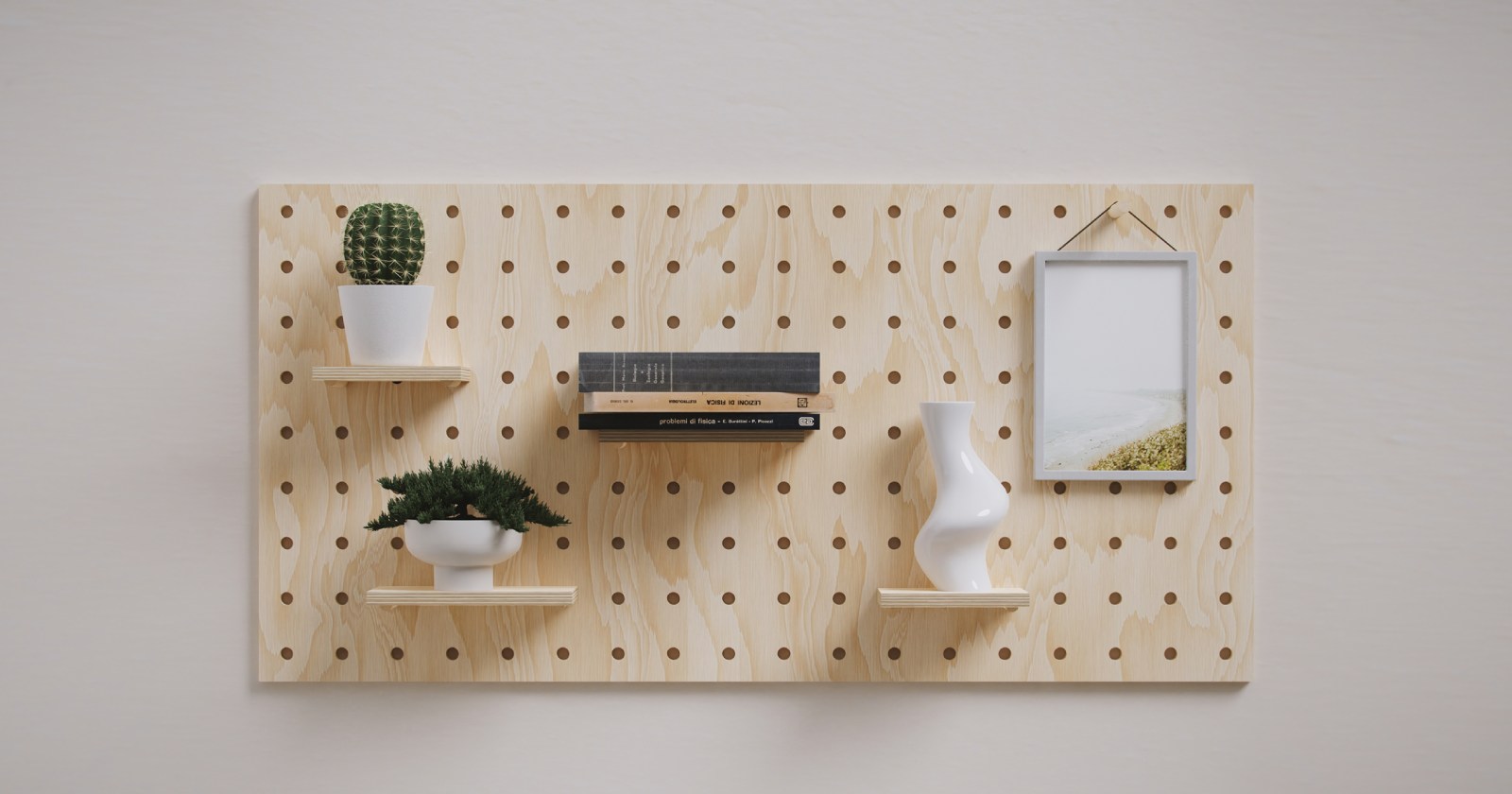 PÓŁKA TABLICA PEGBOARD PROSTOKĄT 90CMX45CM