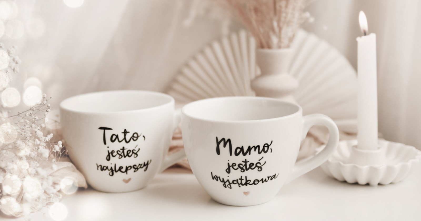 zestaw kubków dla mamy i taty jako podziękowania dla rodziców na ślub